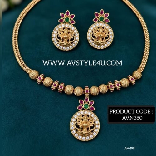 Lakshmi AD Necklace Set PRODUCTCODEAVN380-520 Lakshmi AD Stone Necklace